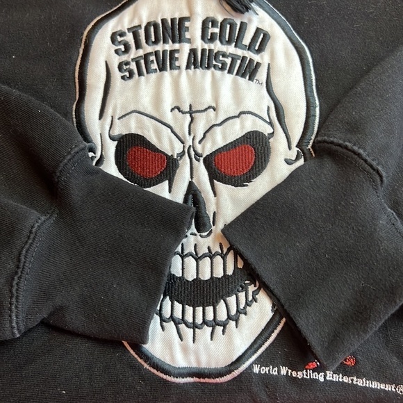 Vintage authentic WWE Wrestling Stone Cold Steve Austin Hoodie Early 2000 L - Picture 6 of 8